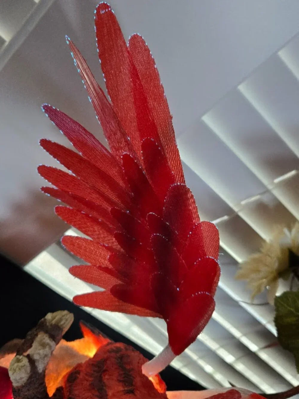 Vintage 2004 Fiber Optic Cardinal light up electric cardinal statue.